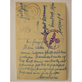 Luftwaffe da cartolina Oberleutnant Philipps con rara timbro. Espenlaub militaria
